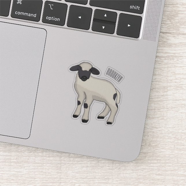 Valais Blacknose sheep cartoon illustration (Detail)
