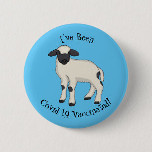 Valais Blacknose sheep cartoon illustration 2 Inch Round Button