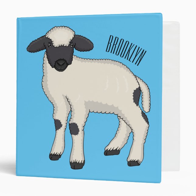 Valais Blacknose sheep cartoon illustration Binder (Front/Inside)