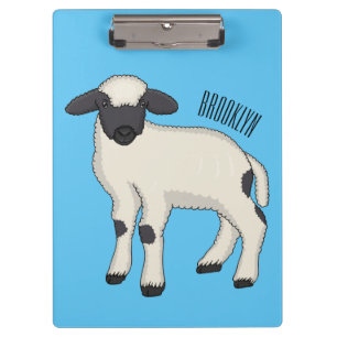 Valais Blacknose sheep cartoon illustration Clipboard