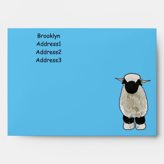 Valais Blacknose sheep cartoon illustration Envelope (Front)