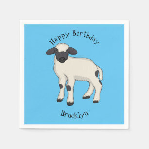 Valais Blacknose sheep cartoon illustration Napkin