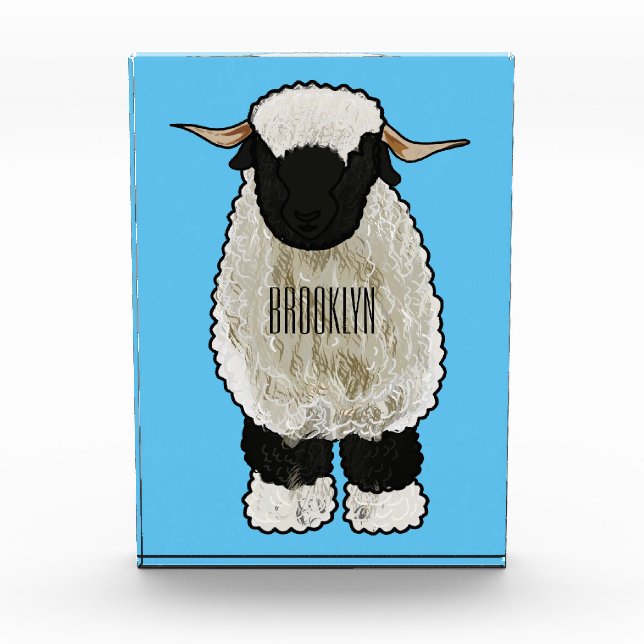 Valais Blacknose sheep cartoon illustration Photo Block (Front)