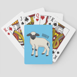 Valais Blacknose sheep cartoon illustration Playing Cards