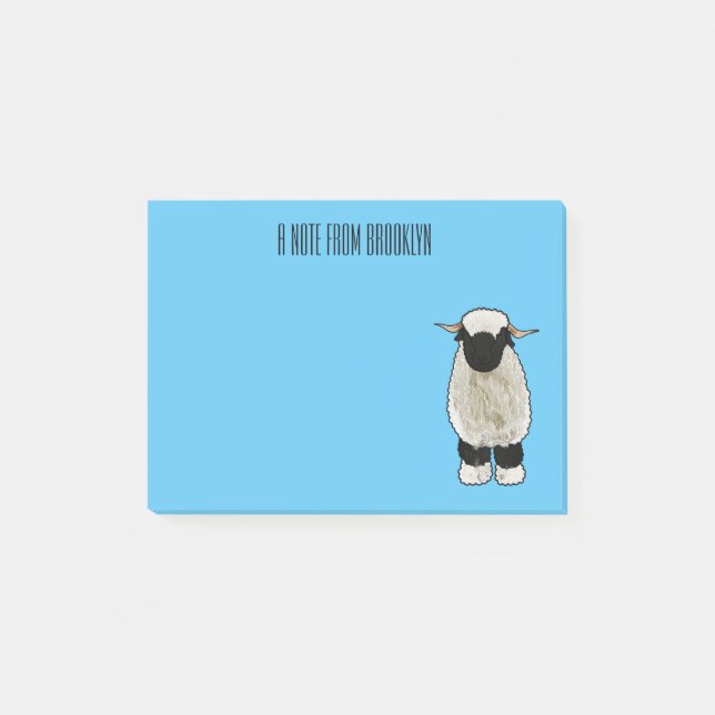 Valais Blacknose sheep cartoon illustration Post-it Notes (Front)