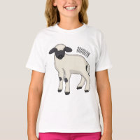 Valais Blacknose sheep cartoon illustration