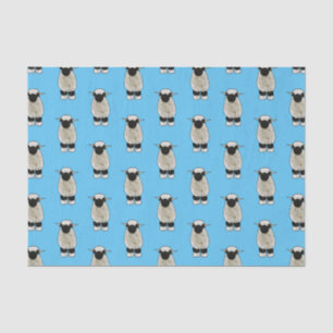 Valais Blacknose sheep cartoon illustration Tissue Paper