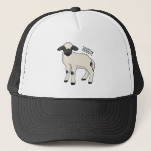 Valais Blacknose sheep cartoon illustration  Trucker Hat