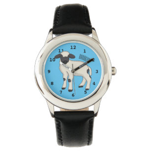 Valais Blacknose sheep cartoon illustration Watch