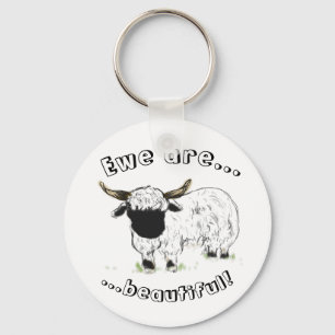 Valais blacknose sheep - Ewe are beautiful! Keychain