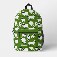 Valais Blacknose Sheep Illustrations on Green