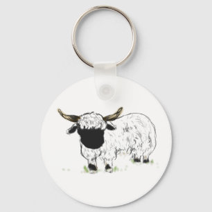 Valais blacknose sheep keychain