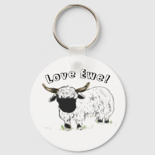 Valais blacknose sheep - Love Ewe! Keychain