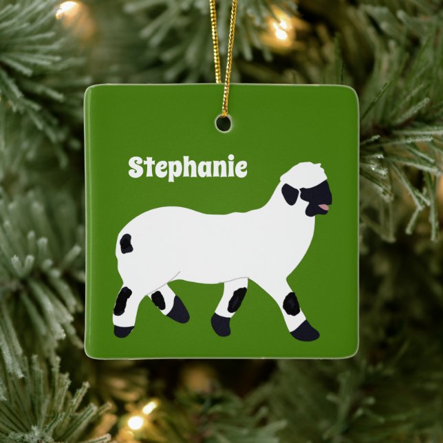 Valais Blacknose Sheep Personalized Farmers Ceramic Ornament (Tree)