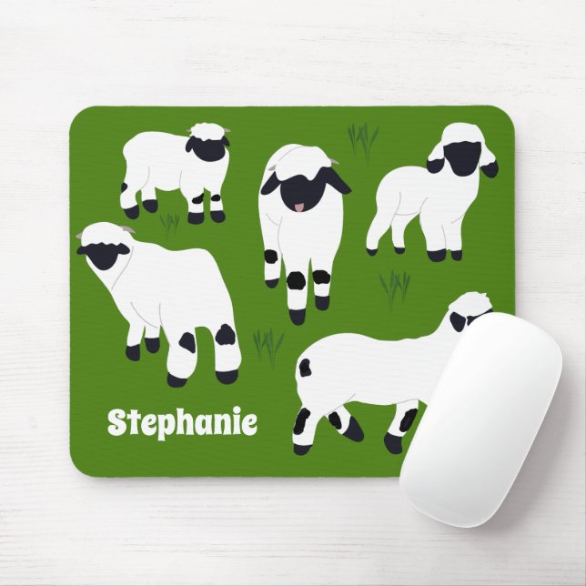 Valais Blacknose Sheep Personalized Farmers Mouse Pad (With Mouse)