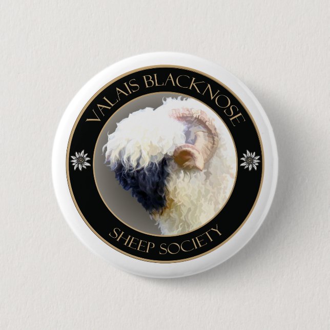 Valais Blacknose Sheep Society Logo Button (Front)