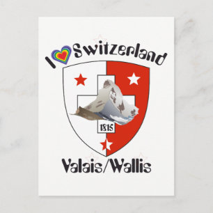Valais Suisse v Wallis Switzerland postcard