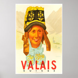 Valais,Switzerland,Suisse,Ski Poster