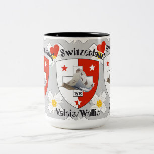 Valais v Wallis Suisse v Switzerland Tasse Two-Tone Coffee Mug