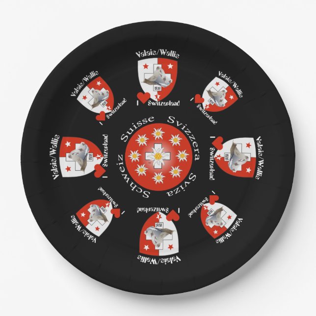 Valais - Wallis - Suisse - Switzerland Paper Plate (Front)