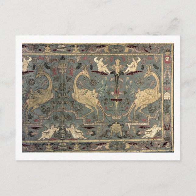 Valance of Renaissance design, 17th century (silk) Postcard (Front)