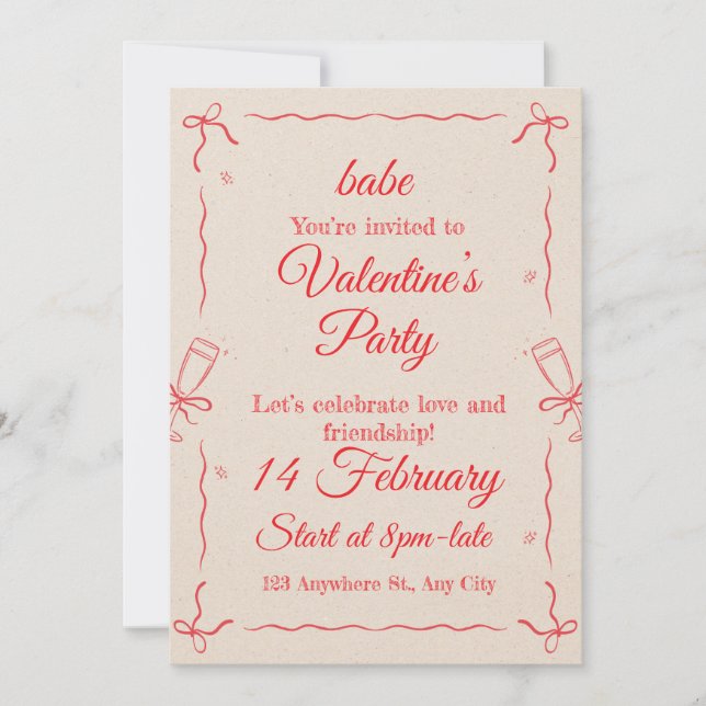 valantaine,birthday,party holiday card (Front)