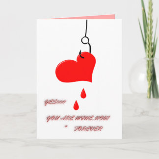 Valantines day fishing hook card