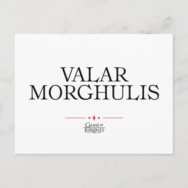 Valar Morghulis Postcard (Front)