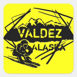 Valdez Alaska ski stickers