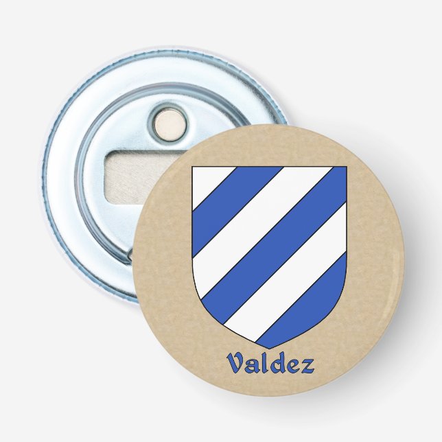 Valdez Historical Arms Shield Bottle Opener (Front)