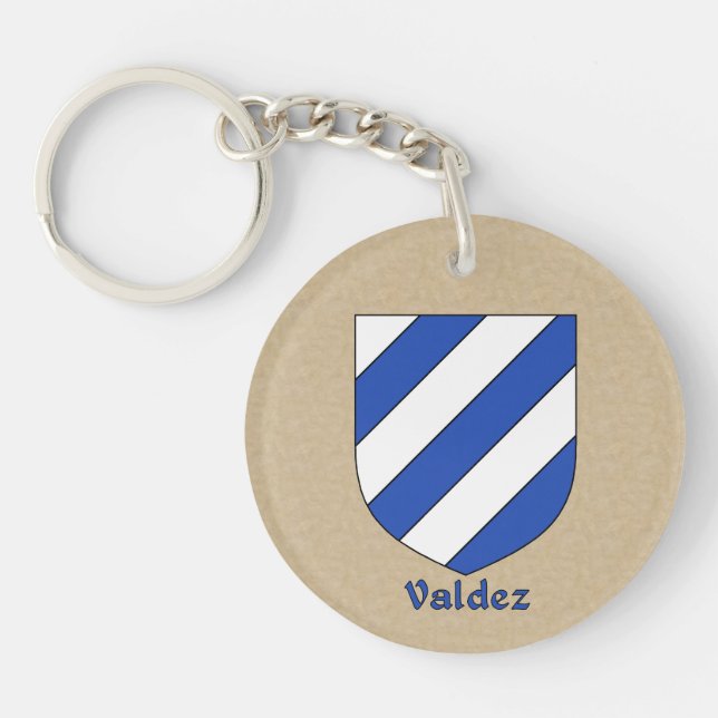 Valdez Historical Shield and Spanish Flag Keychain (Front)