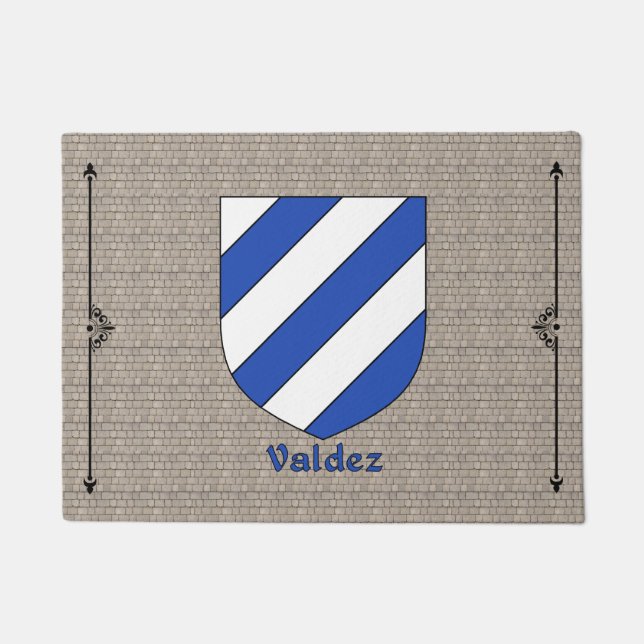 Valdez Historical Shield on Cobblestone Doormat (Front)