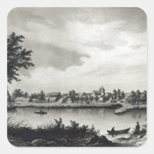 Valdivia, from 'The History of Chile'engraved Square Sticker