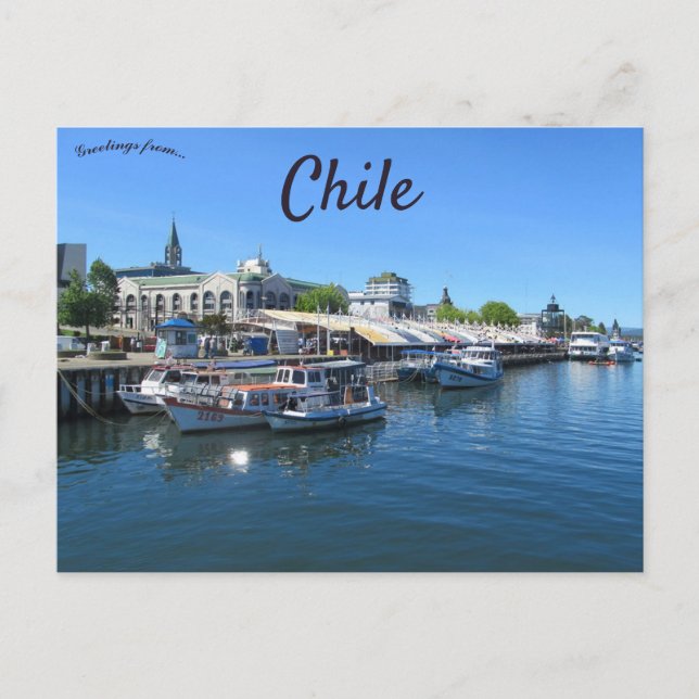 Valdivia Waterfront in Chile Postcard (Front)