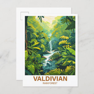 Valdivian Rainforest Illustration Travel Postcard