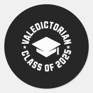 Valedictorian Cl Of 2025 Graduation  Classic Round Sticker