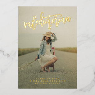Valedictorian Graduation Foil Invitation