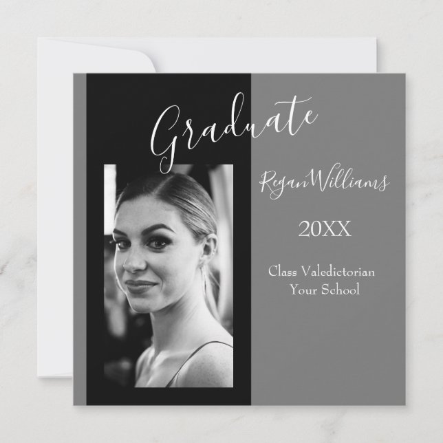 Valedictorian Photo Custom Modern Graduation Invitation (Front)