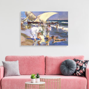 Valencia Beach Morning Light Joaquín Sorolla Canvas Print