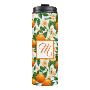 Valencia Orange and Blossom Personalized Thermal Tumbler