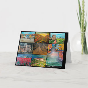 Valencia Spain Collage Paintings by Alfred Fox Card