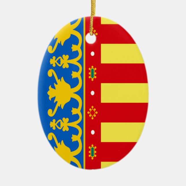 Valencia (Spain) Flag Ceramic Ornament (Front)