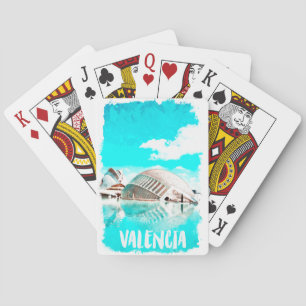 Valencia Spain L’Hemisfèric Watercolor Playing Cards