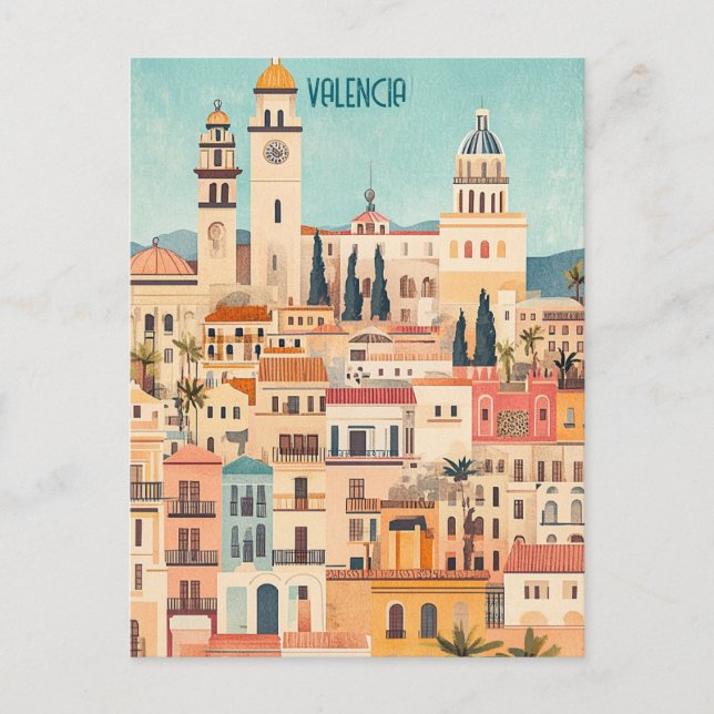 Valencia Spain Postcard (Front)