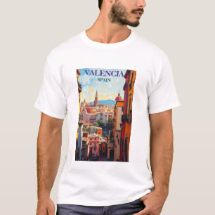 Valencia Spain Travel Art Vintage T-Shirt