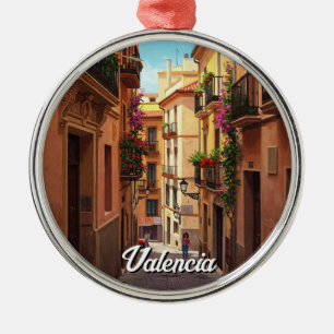Valencia Spain Travel Metal Ornament