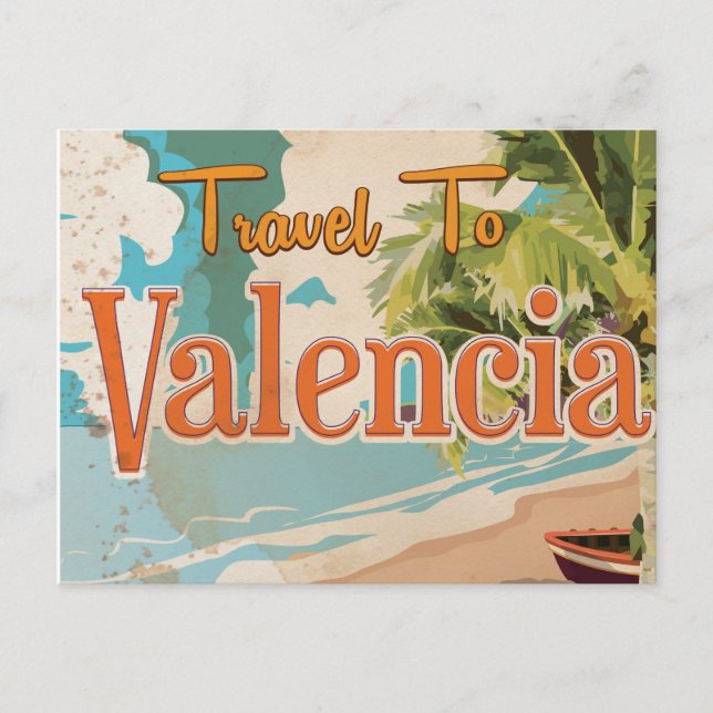 Valencia,Spain Vintage vacation Poster Postcard (Front)