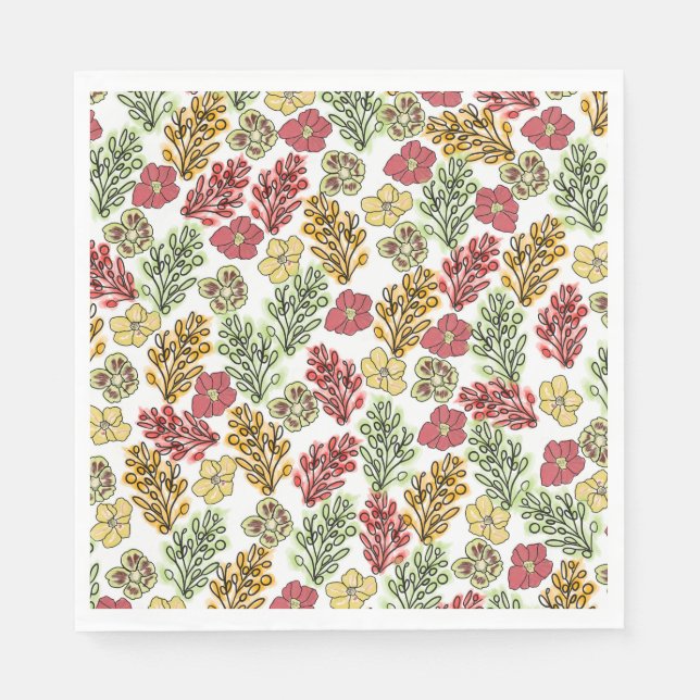 Valencia Spanish Floral and Vines Napkin (Front)