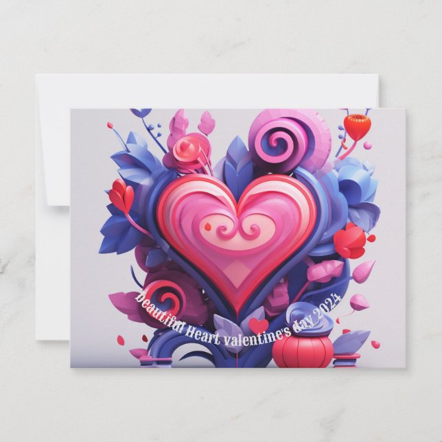valentiane's day flat thank you card (Front)