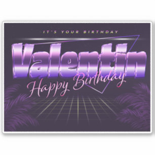 Valentin Name Vorname retro Sticker Geburtstag